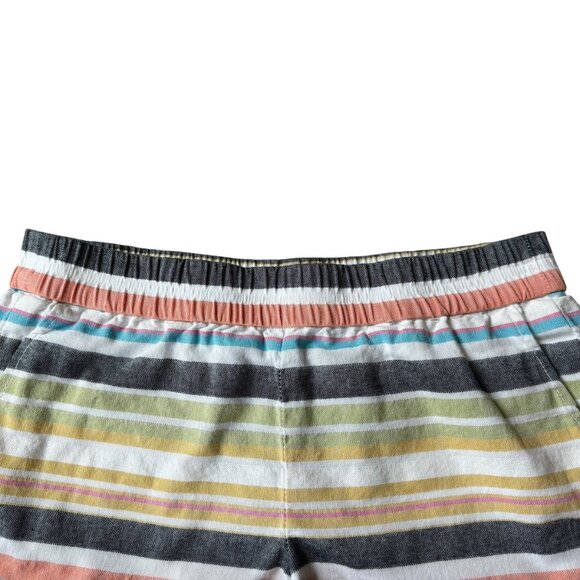 J. Crew multi colored horizontal striped pull on shorts with pockets size 4 - Picture 3 of 7